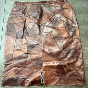 Vintage Benard Amari Soft Brown patchwork leather Waist: Size 13/14